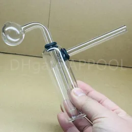 6 inç mini cam yağ brülör bong nargile su boruları ile kalın pyrex ile net başlık geri dönüştürücü dab teçhizat el bongs sigara içmek