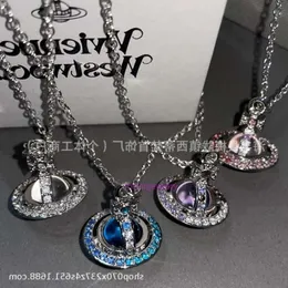 CHOKER VIVIANEISM NEQUACCA WESTWOODISM STRADITÀ Diamond Orb Planet Collana per donne Colorful Saturno Chain Light Luxury Collarbone Chain