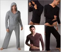 Intero N2N yoga Wear Uomo Pigiama sexy Indumenti da notte Abito maschile Masculino Camicia da yoga Abbigliamento casual Con cappuccio Poliestere setoso7020513