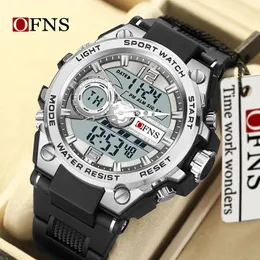 OFNS 2023 Moda Militare Orologio sportivo Doppio Display LED Data Orologi digitali Impermeabile Mens Quarzo Relogio Masculino 240112