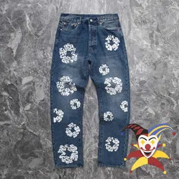 Herenjeans 2023ss Jeans Heren Dames 1 1 Beste kwaliteit Vintage Casual Kapok Afdrukken Denim Jeans T240112