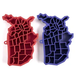 Baking Moulds 4Th Of Jy Ice Cube Mold Creative American Map Food-Grade Sile Tray Easy Release The United States America Drop Delivery Dhpsq