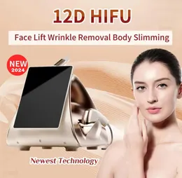 2024 New model Gold TT 12 D hifu face lift machine 2 in 1 Rotating 360 hi fu 12D mmfu facial and body