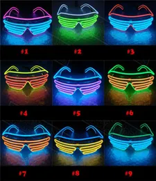 Fiesta LED Gafas brillantes EL Wire Fluorescente Flash Glass con ventana Pascua Graduación Cumpleaños Bar Barra luminosa decorativa Eyewe1783005