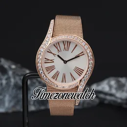 32mm New Limelight Gala G0A41213 Orologio svizzero da donna al quarzo G0A48213 Quadrante bianco Oro rosa con diamanti Lunetta Bracciale in acciaio con maglie Lady Dress Orologi Timezonewatch Z01B