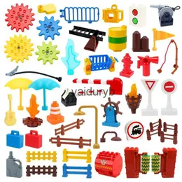 Blocos magnéticos Grande bloco de construção Montessori Gear City Fire Fighting Gas Traffic Station Cerca Compatível Duplo ldren Kids Gift Montar Toyvaiduryb