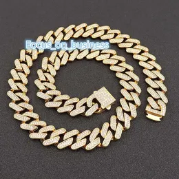 Rvs Diamanten Ketting Niet Vervagen 18k Vergulde Cubaanse Link Chain Hip Hop Zirkoon Sieraden Ice Out Bling Mannen ketting