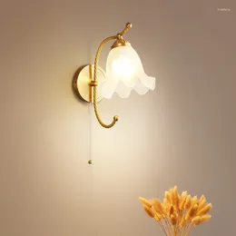 Wall Lamp Bedroom Bedside Creative Light Luxury High-grade French Decoration All-copper Children's Room 2024