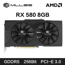 MLLSE RX 580 8GB 2048SPグラフィックカードビデオGDDR5 256ビットPCIE 30 X16 8PIN RADEON GPU RX GAMING PLACA DE Y240113