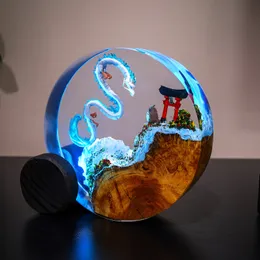 Japońska lampa epoksydowa Japońska i Torii Japońska lampka domowa Boho Anime Night Light Walentynki Prezenty Chińskie Miniaturę Dragon