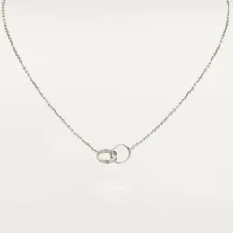 Novo design clássico duplo laço encantos pingente amor colar para mulheres meninas 316l titânio aço jóias de casamento colares collier aesvt
