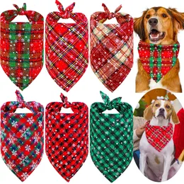 50 pçs natal cão bandana filhote de cachorro acessórios algodão pet gato bandanas cachecol cães acessórios para samll produtos de preparação 240113