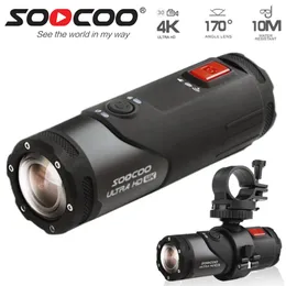 Cameras Soocoo S20+ ترقية جديدة 4K تحت الماء الكاميرا الرياضة الرصاصة السوداء الكاميرا لتصوير خوذة دراجة للدراجة بندقية