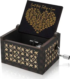 Wooden Hand Cranked Falling In Love Music Box Lover Valentine Day Gifts Birthday Present 240113