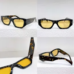 24SS Marke Designer Frauen Sonnenbrille SPSA01S Schildkröte Farbe Acetat Faser Rechteckigen Rahmen UV400 Gelbe Linse Dame Mode Outdoor Casual gläser Bringen original box