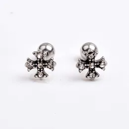 豪華なブランドデザイナー女性用のイヤリングCh Chromes Cross Jewerlry Zircon Titanium Steel Jewelry New Heart Earring Girl Eardrop Earstud Valentine Gift i8js