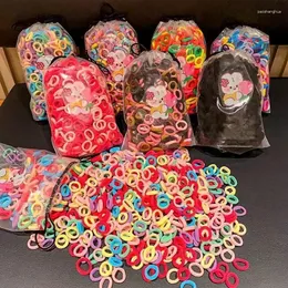 Accesorios para el cabello 100 unids/bolsa niños lindos colores de dibujos animados de caramelo bandas elásticas sólidas niñas encantadoras gomas para chico