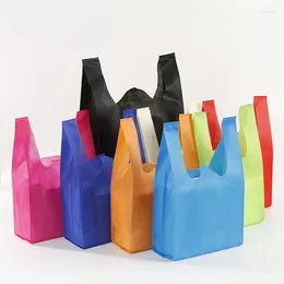 Shopping Bags Colorful Non-woven Vest Bag Wholesale Supermarket Mall Blank Tote Advertising