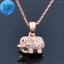 Pendant Necklaces LEEKER Cute Elephant Necklace for Women Rose Gold Sier Color Chain on Neck Fashion Jewelry Choker Accessories 774 LK6
