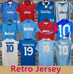 Retro Klasik Napoli Futbol Formaları 86 87 88 89 90 91 92 93 Maradona 1986 1987 1988 1989 1991 1992 1993 2013 2014 Hamsik L.insigne Higuain Uzun Erkekler Retro Futbol Gömlek