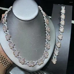 Orecchini di collana set Arrivato Micro pavimentato di alta qualità CZ ghiacciata Bling Women Jewelry Infinity Heart Charm Link Bracciale di lusso
