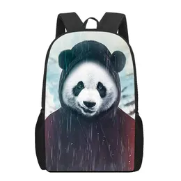 Borse Street Fashion Cool Panda Stampato Donna Uomo Zaini Borsa a tracolla per bambini Borse da scuola Zaini casual per ragazzi e ragazze