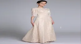 Spitze Mantel Juwel Halbarm Kleider für die Brautmutter mit Schärpe bodenlang für Abendkleid Mothers039 Bride7536816