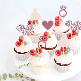 Party Supplies 12 Stück glitzernde Cupcake-Topper „Braut zu sein“ Herz-Diamant-Kuchenaufsatz für die Hochzeit, Bachelorette, Brautparty, Dekoration