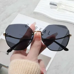 Lunettes de soleil tendance pour femmes, pare-soleil, édition coréenne, tendance, célébrité d'internet, sans cadre, grande monture, nouvelle collection 2023