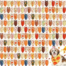 30st Thanksgiving Christmas Dog Bandana Bulk Pumpkin Bibbs Fall Triangle Scarf för små medium stora husdjur 240113