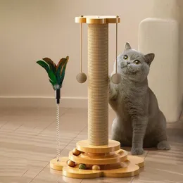 Cats Accessories Scratcher Scrapers Tower Scratch Tree Scratching Post Tower House Shelves Playground Things For Cat Pole Home 240113