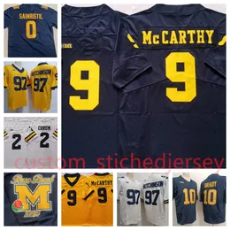 Aidan Hutchinson Blake Corum Michigan fotboll Jersey J.J. McCarthy''tom Brady''7 Donovan Edwards '2024 Win Rose Bowl Jerseys