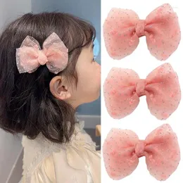 Acessórios de cabelo Oaoleer 2 Pçs/set Doce Meninas Chiffon Bow Clips Para Crianças Bonito Lace Bowknote Hairpin Coreia Headdress