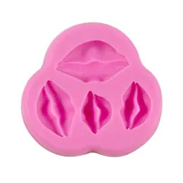 Sexy Lippen, Süßigkeiten-Schokoladenformen, 3D-Kuss-Kollektion, Silikonform für Valentinstag, Kuchendekoration, Hochzeit, Partyzubehör