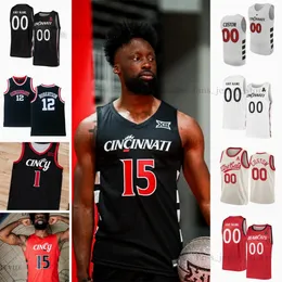 Maglie da basket NCAA Custom S-6XL Cincinnati Bearcats College 30 Viktor Lakhin 41 Simas Lukosius 15 John Newman III 33 Ody Oguama 1 Kalu Ezikpe CJ Anthony Josh Reed