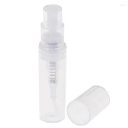 Storage Bottles 100Pcs 3ml Mini Clear Plastic Refillable Bottle Mouthwash Atomizer