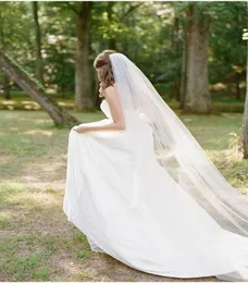 2017 New Wedding Veil Cut Edge Bridal Veil with Comb One Layer Whiteivory 3m 긴 성당 베일 Velos de Novia Wedding Accesso8555080