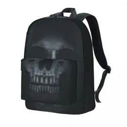 حقيبة ظهر بارد فونك جمجمة 3D طباعة سوداء الشارع على ظهر الظهر أنثى الأكياس اليومية المدارس التصميم على حقائب التصميم