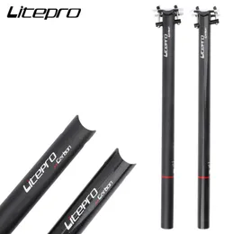 Inlägg Litepro Diameter 31,8 mm * 580 mm Längd Sittstolpe för Brompton Folding Bike Carbon Fiber Bicycle Seat Tube