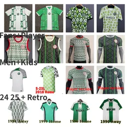 2024 Nigeria 94 96 98 Retro Soccer Jerseys Amokachi Ikpeba Yekini 18 19 22 23 24 25 Nigeriansk fotbollsskjorta Men Okocha Kanu Babayaro Uche Ndidi Obi 1994 1996 1998 Uniform