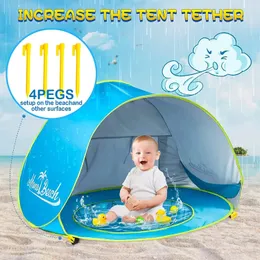 Baby Beach Namiot Ochrona UV Ochrona Słoneczne Słoneczne Słoneczne Zabawki Outdoor Basen House Beach Tent Toys dla dzieci 240113