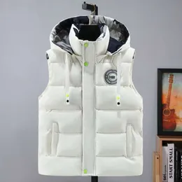 Autumn Winter Men's Down Cotton New Trendy Handsome Warm Campshoulder Student Vest Sleeveless and Washable Coat