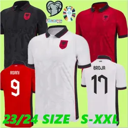 2023 Albania piłkarska koszulki euro piłkarskie hysaj sefer lenjani abrashi bajrami Uzuni Ramadani 23 24 Home Red Away White 3rd Black Football koszule