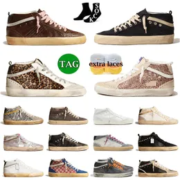 New Mid Star Atacado Goosess Golden Mid Star Sneakers High-top estilo Mulheres Sapatos Moda Itália rosa-ouro Glitter Clássico Branco Do-old Dirty Mid Slide Designer Shoes