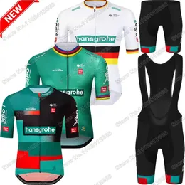 Camisa de ciclismo hansgrohe equipe conjunto masculino campeão do mundo roupas verão bicicleta estrada camisa terno bib shorts mtb 240113