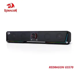 Speakers Redragon Gs570 Darknets Bluetooth Wireless Sound Bar 2.0 Channel Rgb Dual Speakers Column Loudspeakers for Computer Pc, Tv