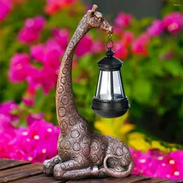 Decorazioni da giardino Statua di elefante/giraffa con figure di lanterna solare per regali di decorazione da giardino/cortile Donna Uomo Regalo di compleanno mamma