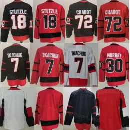 ホッケージャージーリバースレトロアイスホッケー18 Tim Stutzle''nhl''Jersey Stuetzle 7 Brady Tkachuk 30 Matt Murray 72 Thomas Chabot 28 Connor Brown