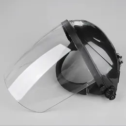 Capacetes 1 pc Anti Chocante Face Shield Clear para Soldagem Ciclismo Cozinhar Capacete de Segurança Full Face Visor Ajustável Headband