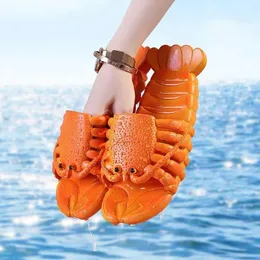 2024 Fashion Beach Sandals for Women Men Flat Summer Shoes Ladies Soft Lobster Slides 15cm28cm Famliy Slippers Womens Animal Sandals